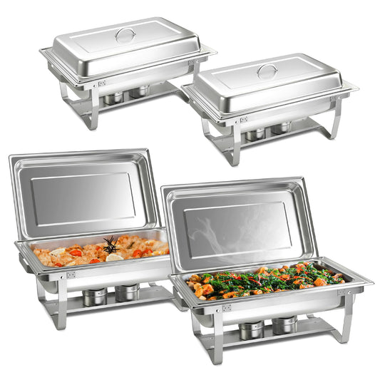 Chafing Dish Buffet Set 9 QT Large Capacity 2 Food Pans Water Pans & Fuel Holders