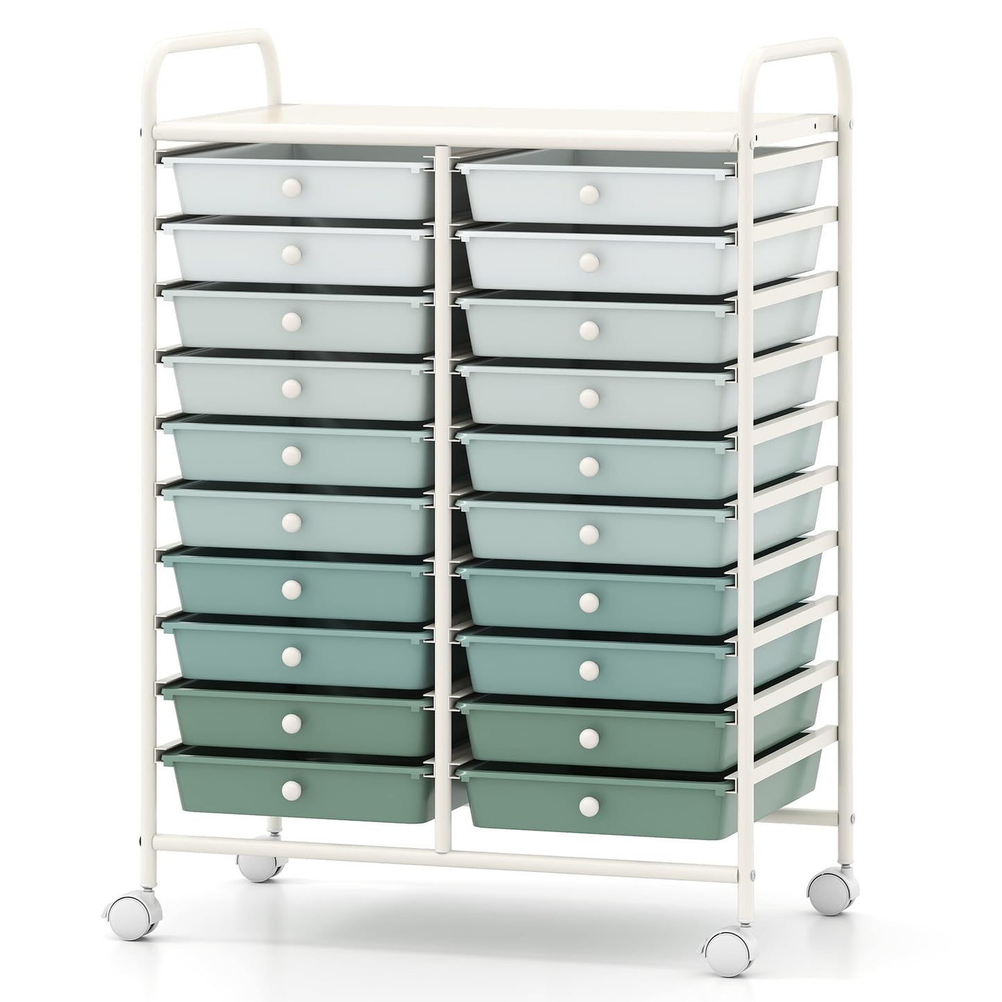 20-Drawer Rolling Storage Cart Utility Storage Organizer Cart for Tools