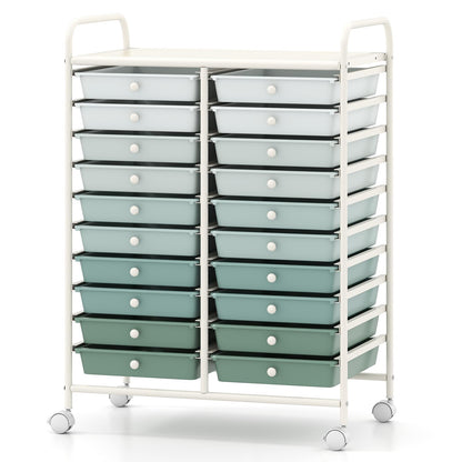 20-Drawer Rolling Storage Cart Utility Storage Organizer Cart for Tools