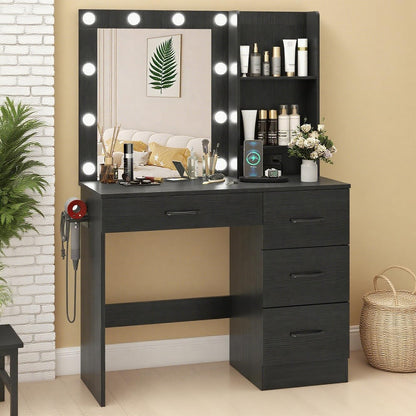 Vanity Desk with Mirror and Lights for Adult Teen Girls