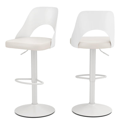 Modern Swivel Bar Stools Set of 2/4 with Enlarged PU Leather Seat
