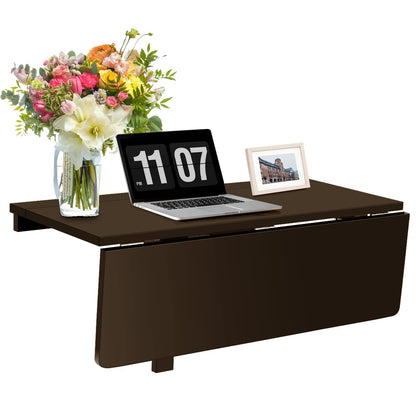 31.5" x 23.5" Drop Leaf Floating Writing Desk for Small Spaces