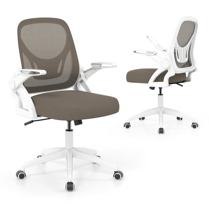 Comfy Swivel Rolling Desk Chair with Adjustable Height & Flip-Up Armrests