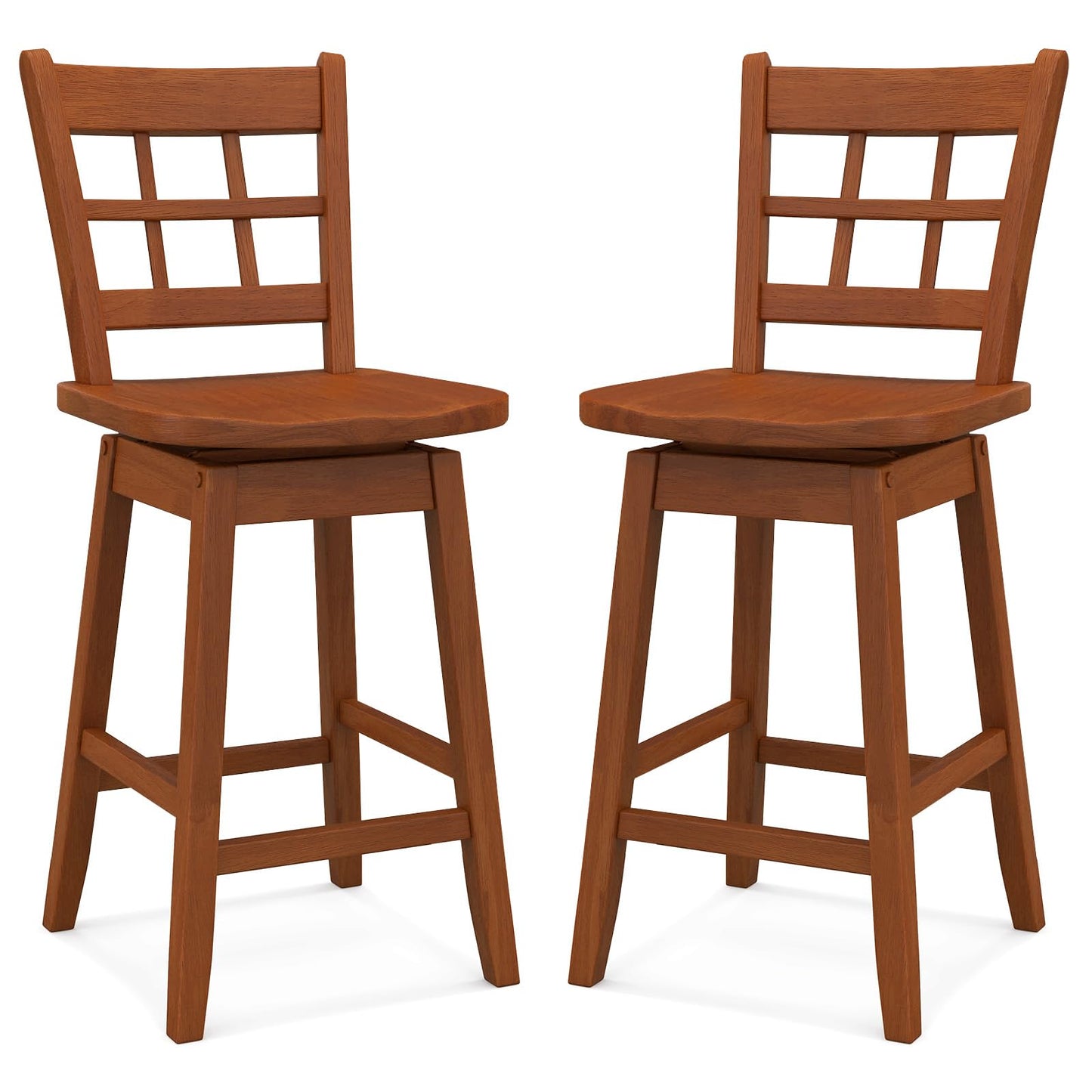24.5 Inch Counter Height Bar Chairs w/Hollow Backrest & Contoured Seat