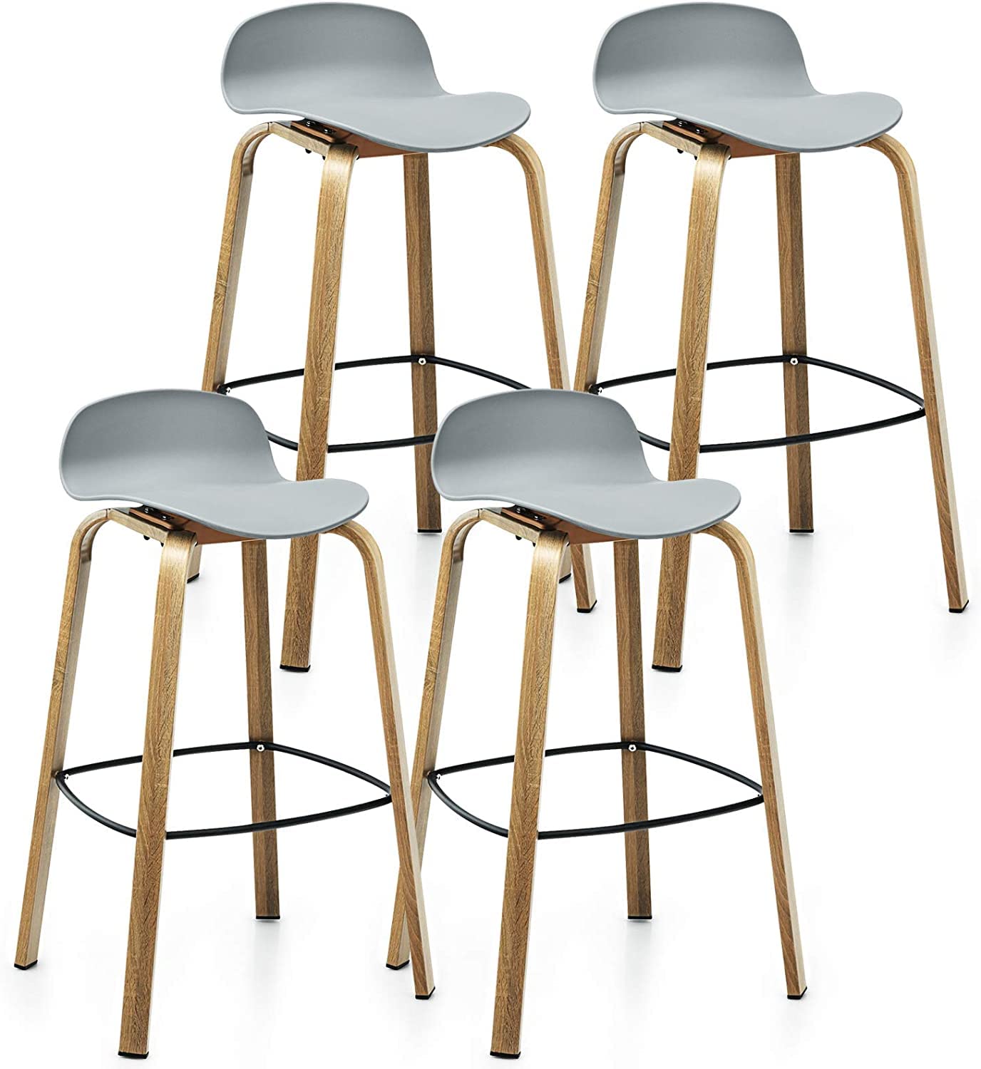 30 Inch Height Modern Minimalist Bar Chairs with Footrest