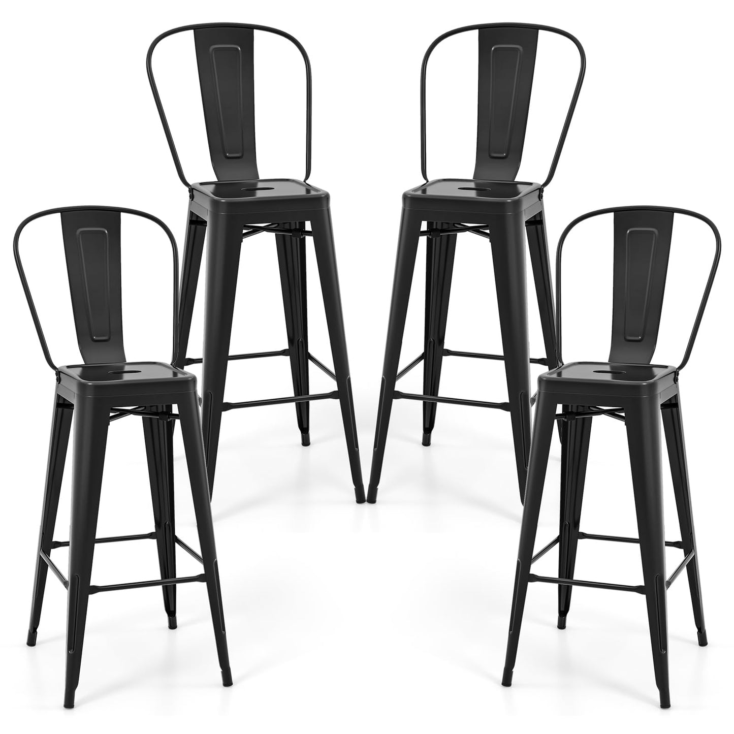30'' Bar Height Stools with Rubber Feet for Kitchen