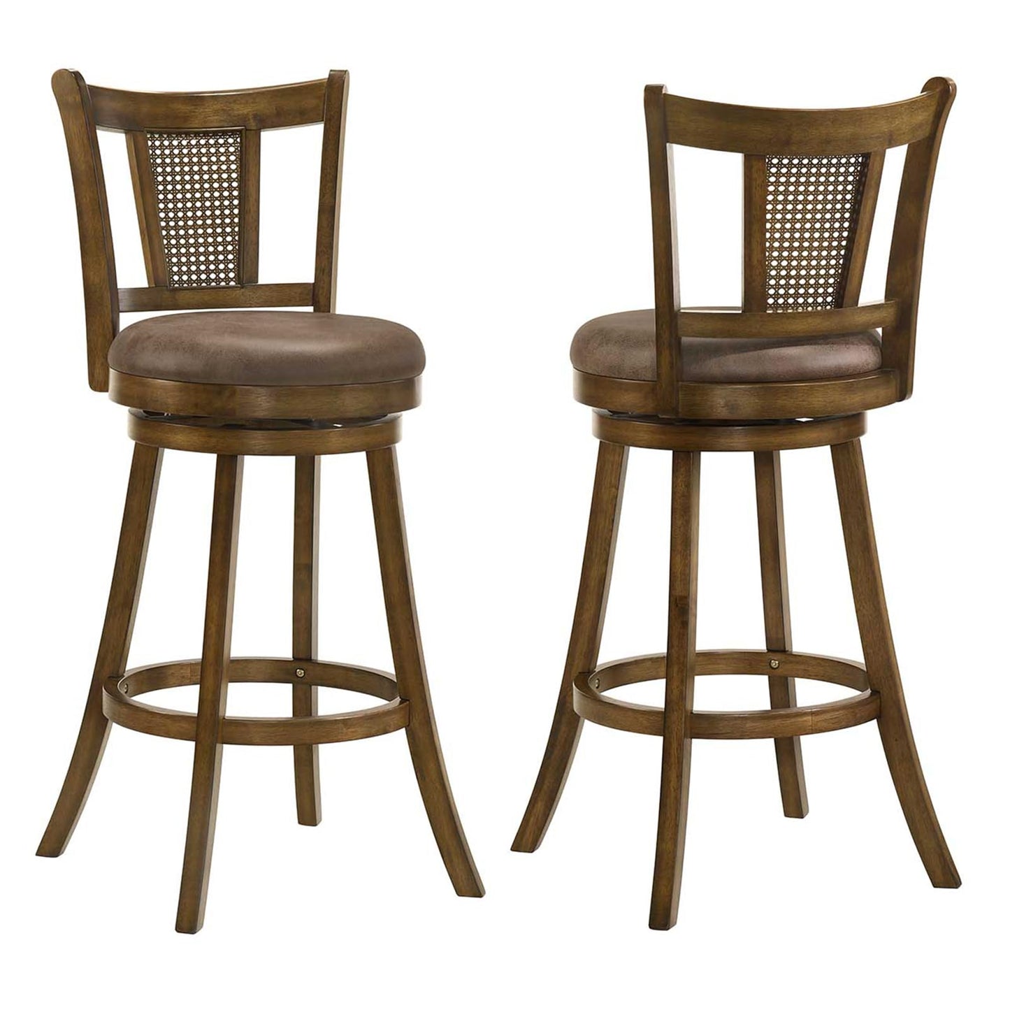 25”/30” Solid Rubber Wood Swivel Counter Chairs with Faux Leather Seat