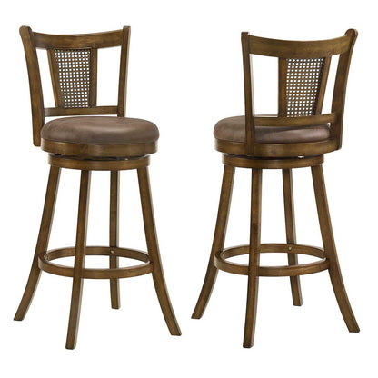 25”/30” Solid Rubber Wood Swivel Counter Chairs with Faux Leather Seat