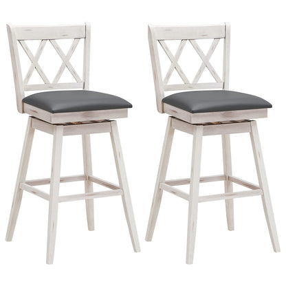 360 ° Swivel Bar Height 29.5 inch Bar Stool with Foot Rest Upholstered Cushion & Ergonomic Backrest
