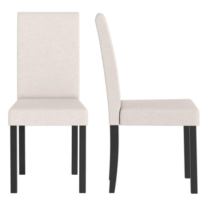 Fabric Upholstered Armless Kitchen Side Chair w/Rubber Wood Legs