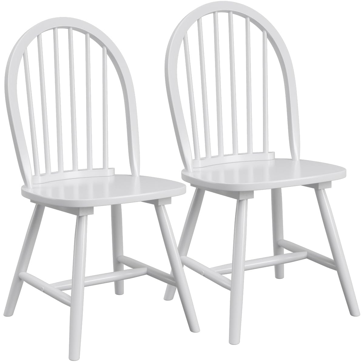 Windsor Dining Chairs Set of 2/4 w/Spindle Back & Reinforced H-Shaped Legs