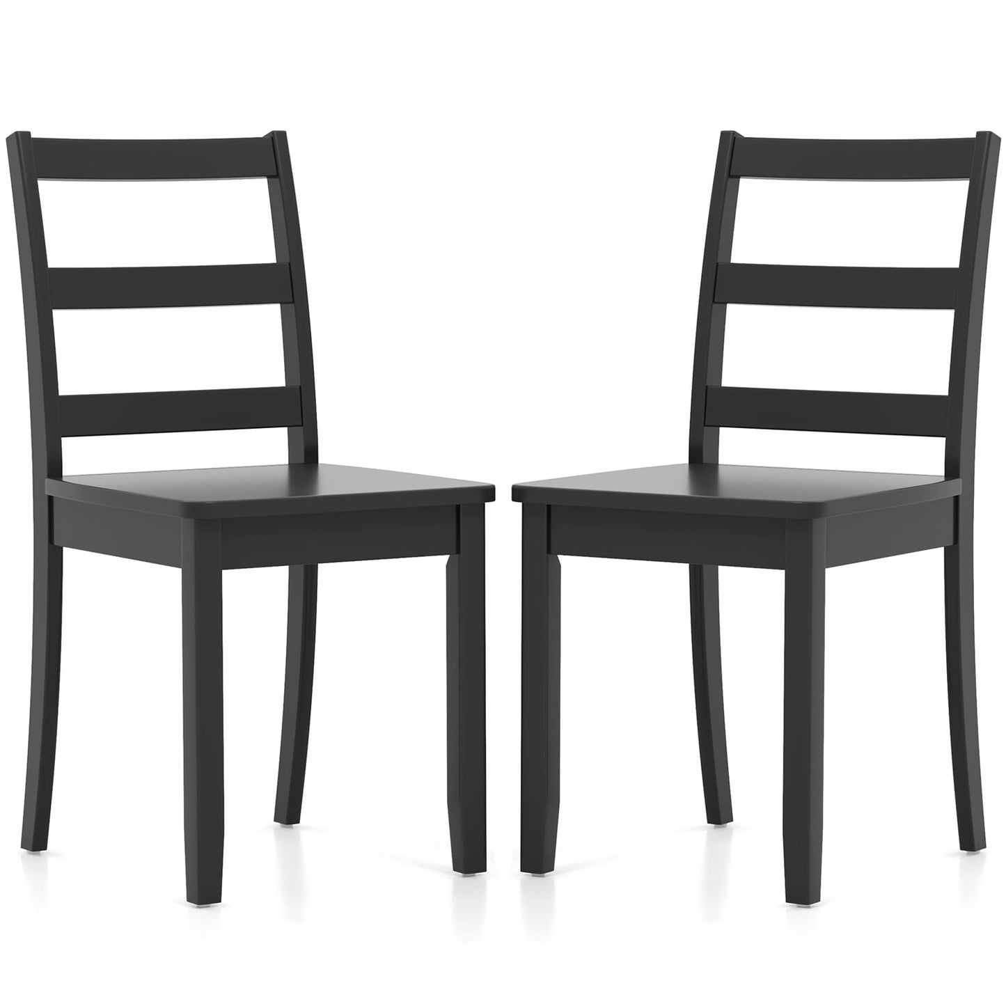 Wooden Dining Chairs Set of 2/4 with Curved Backrest and Rubber Wood Legs for Home Dining Room