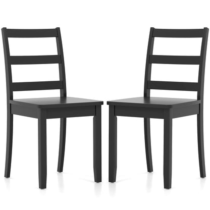 Wooden Dining Chairs Set of 2/4 with Curved Backrest and Rubber Wood Legs for Home Dining Room