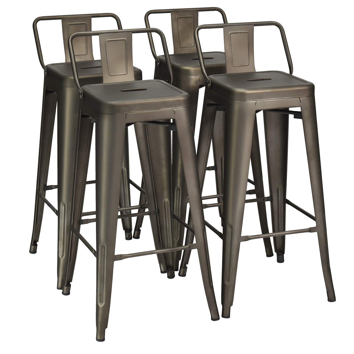 Metal Bar stools Set of 4 with Removable Back