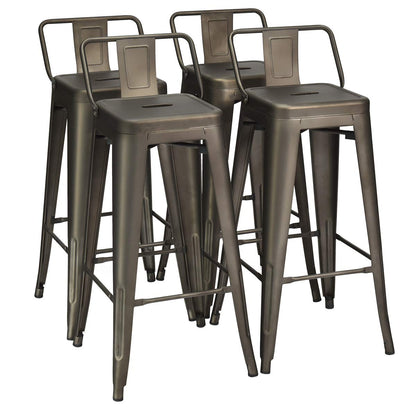 Metal Bar stools Set of 4 with Removable Back