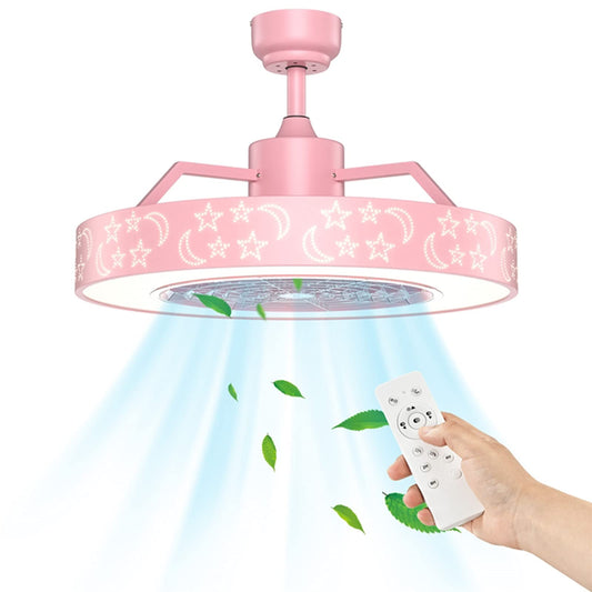 ARLIME Ceiling Fan with Lights, 23" LED Dimmable Starry Fan Lamp with Invisible Blades
