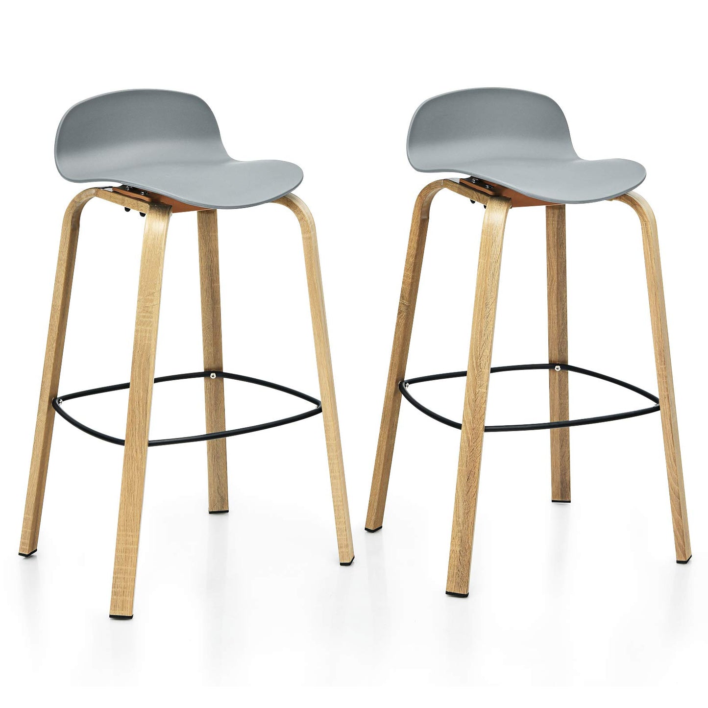 30 Inch Height Modern Minimalist Bar Chairs with Footrest
