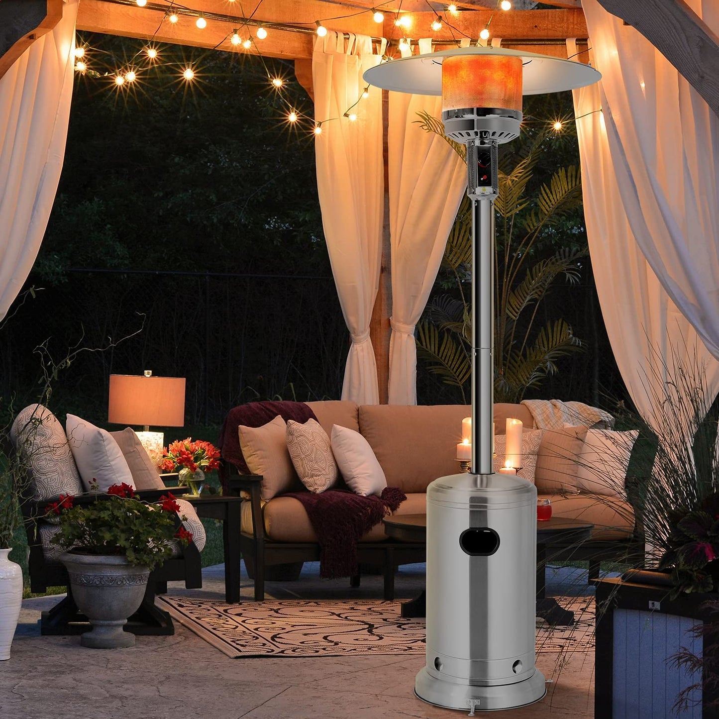 ARLIME Patio Heater Outdoor, 48000 BTU Gas Patio Heater with Trip-over Protection & CSA Certified