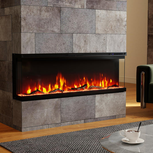3-Sided View 50-inch Electric Fireplace Insert