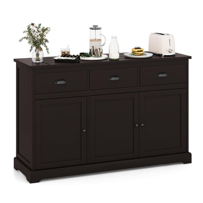 Sideboard Buffet Kitchen Storage Cabinet with Countertop 2 Cabinets & 3 Drawers