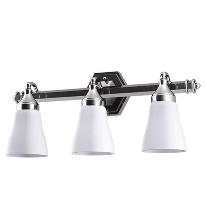 Bathroom Vanity Light Antique Brushed Wall Mounted with White Alabaster Wall Sconces Glass Shade