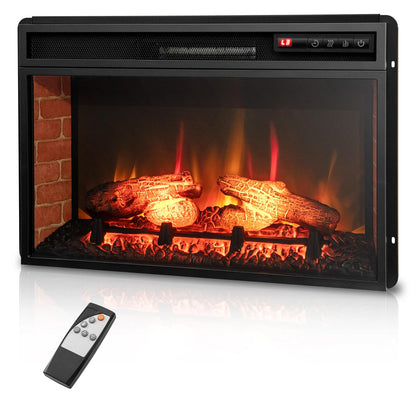 Electric Fireplace Insert 26-inch Wide 1400W Recessed and Freestanding Fireplace Heater with Remote Control