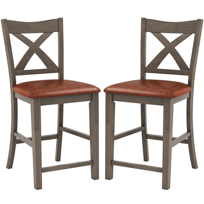 24’’ Counter Height Barstools with Rubber Wood Frame