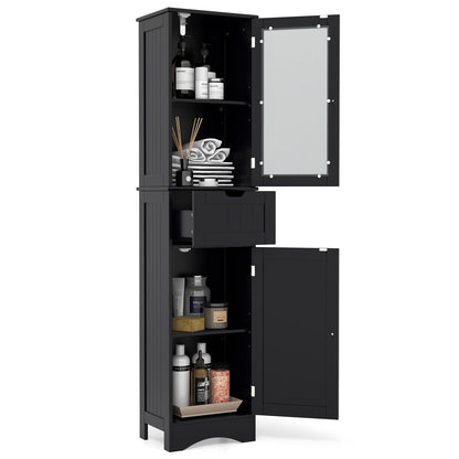 67” Tall Bathroom Storage Cabine with 2 Doors & 1 Drawer 3-Level Adjustable Shelves