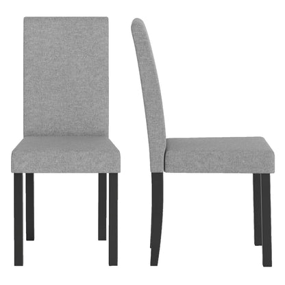 Fabric Upholstered Armless Kitchen Side Chair w/Rubber Wood Legs