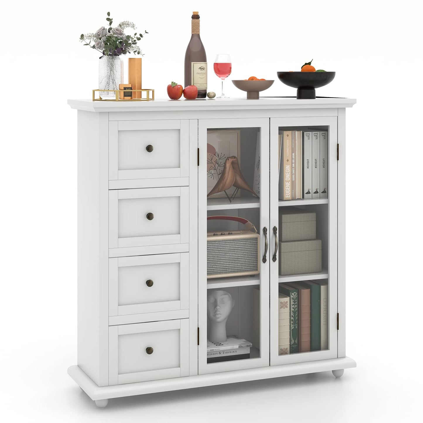 Kitchen Storage Cabinet with 4 Drawers for Entryway