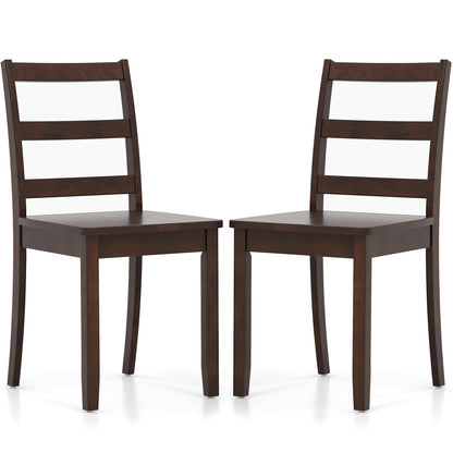 Wooden Dining Chairs Set of 2/4 with Curved Backrest and Rubber Wood Legs for Home Dining Room