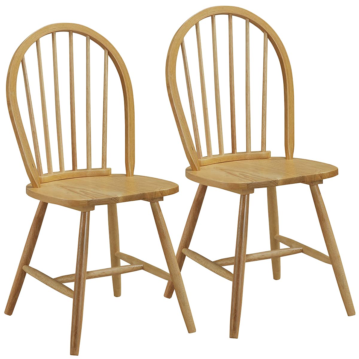 Windsor Dining Chairs Set of 2/4 w/Spindle Back & Reinforced H-Shaped Legs