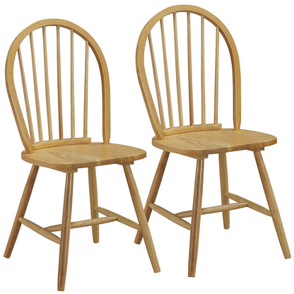 Windsor Dining Chairs Set of 2/4 w/Spindle Back & Reinforced H-Shaped Legs