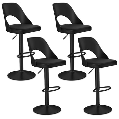 Modern Swivel Bar Stools Set of 2/4 with Enlarged PU Leather Seat