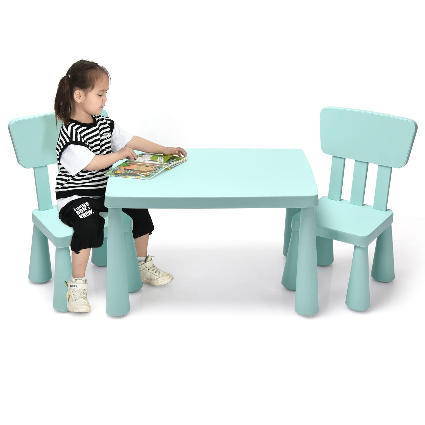 3 Piece Kids Table and Chairs Set for Ages 1-7