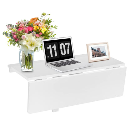 31.5" x 23.5" Drop Leaf Floating Writing Desk for Small Spaces