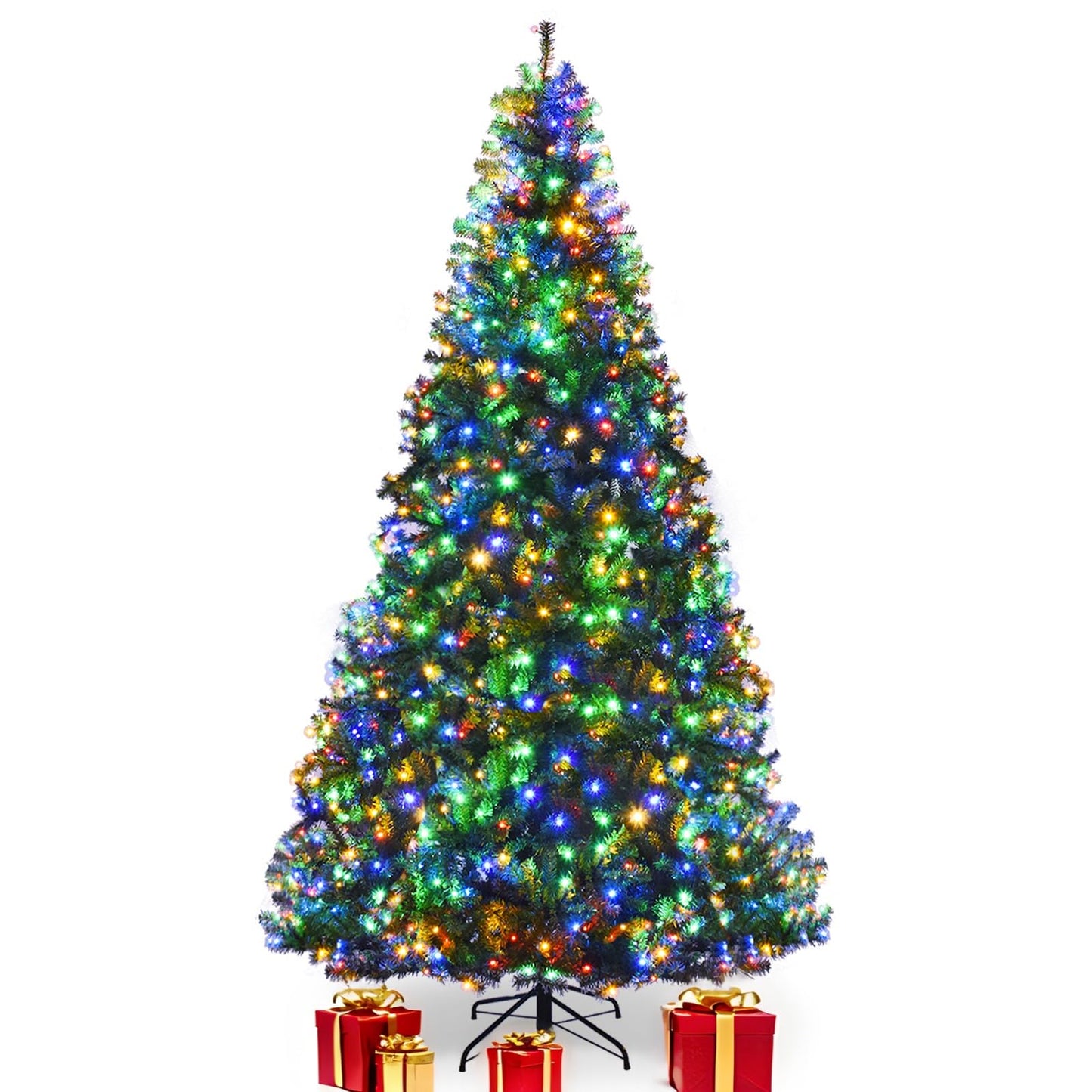 7/8/9 FT Pre lit Christmas Tree with 150/500/750/1000 Warm White & Multicolored Lights