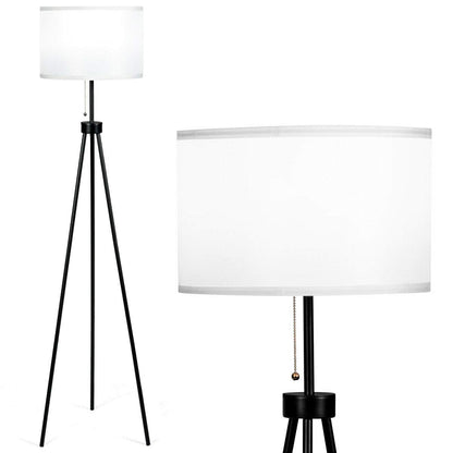 60.5" Metal Tripod Floor Lamp, Contemporary Minimalist Standing Floor Light with Iron Legs