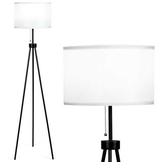 60.5" Metal Tripod Floor Lamp, Contemporary Minimalist Standing Floor Light with Iron Legs