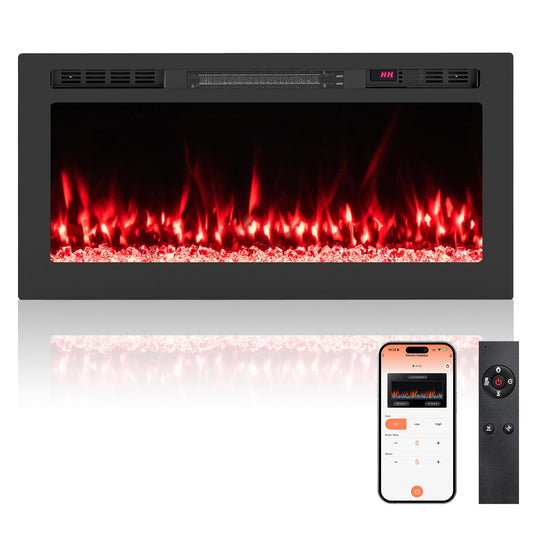 Smart WiFi Electric Fireplace 36/42/50/60 inch Wide