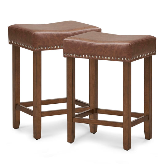Bar Stools Set of 2/4 24-Inch Counter Height Saddle Stools