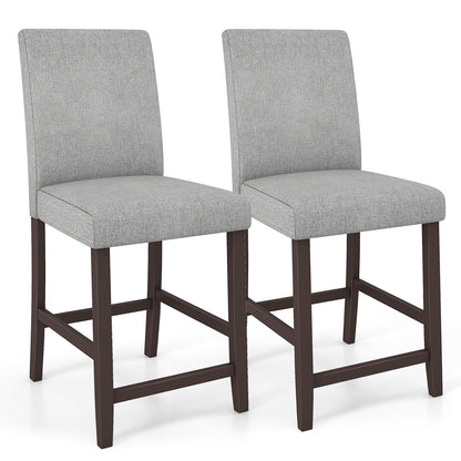 Bar Stools Set of 2/4 Counter Height Bar Stools with Rubber Wood Legs & Ergonomic Back