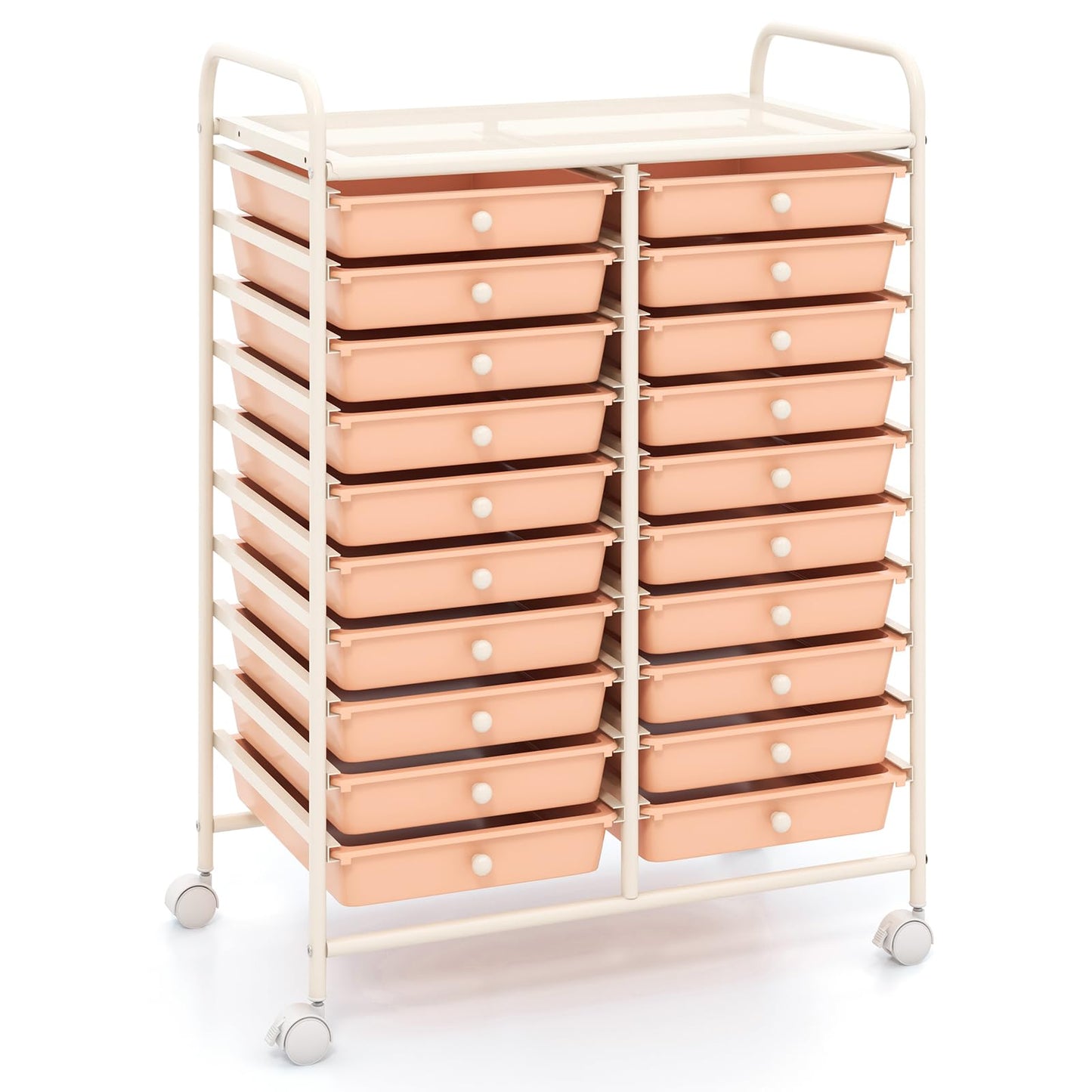 20-Drawer Rolling Storage Cart Utility Storage Organizer Cart for Tools