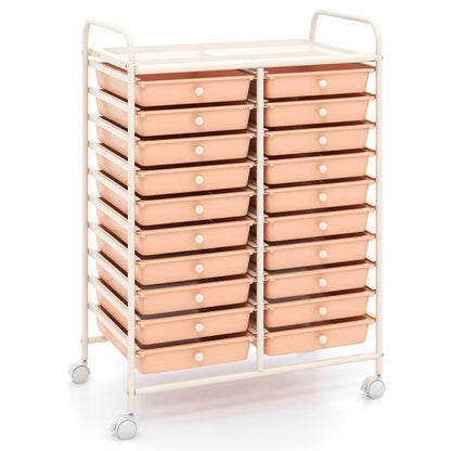 20-Drawer Rolling Storage Cart Utility Storage Organizer Cart for Tools