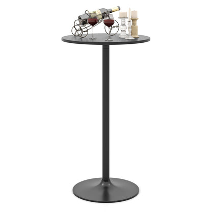 Round Bistro Table Height Adjustable with Heavy-Duty Metal Base