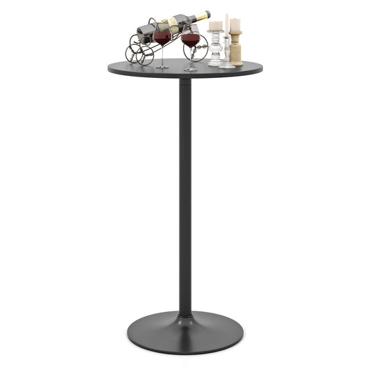 Round Bistro Table Height Adjustable with Heavy-Duty Metal Base