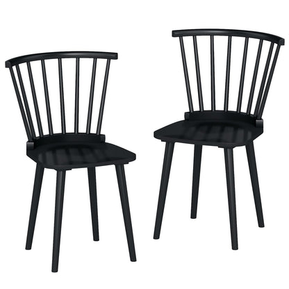 Windsor Dining Chairs Set of 2/4 with Spindle Back and Contoured Seat for Home