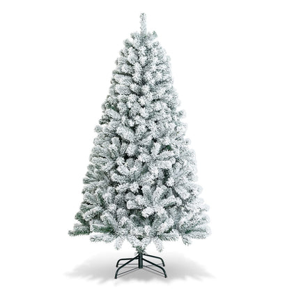 6 FT Snow Flocked Christmas Tree with 600 Branch Tips for Home