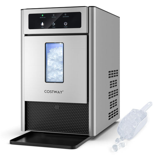 Nugget Ice Maker Countertop With Self-Cleaning Function