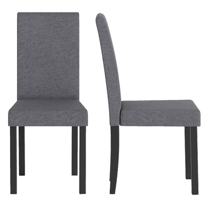 Fabric Upholstered Armless Kitchen Side Chair w/Rubber Wood Legs